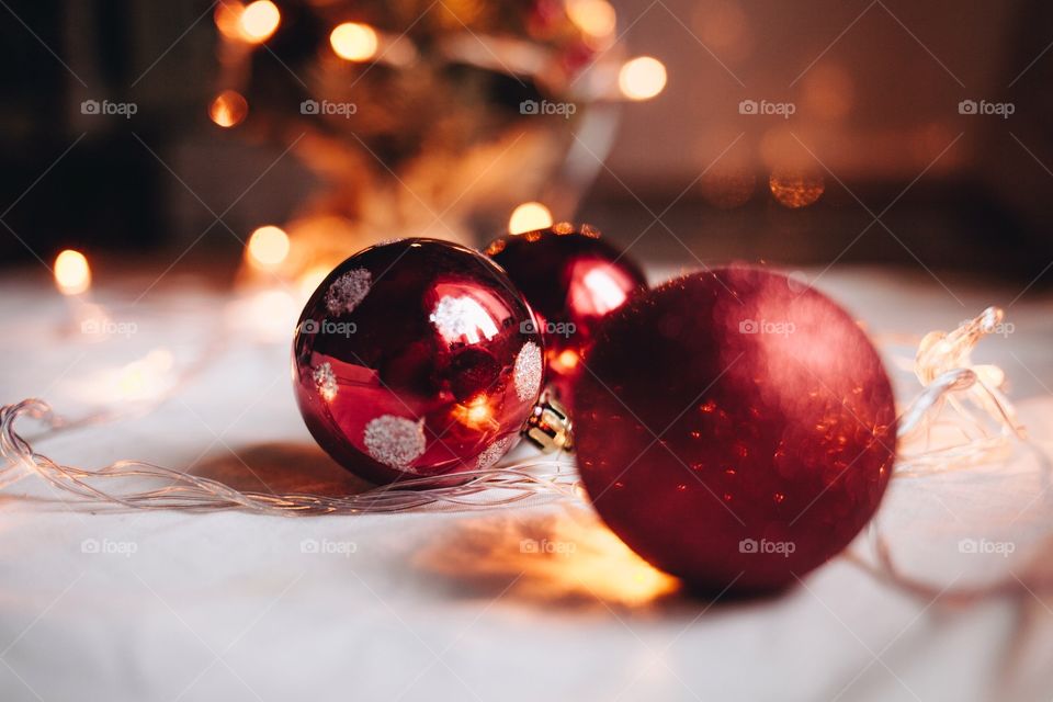 Close-up of christmas ornaments