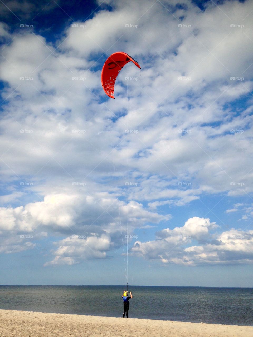 Kiting in Rewa Poland the Baltic Sea coast 
