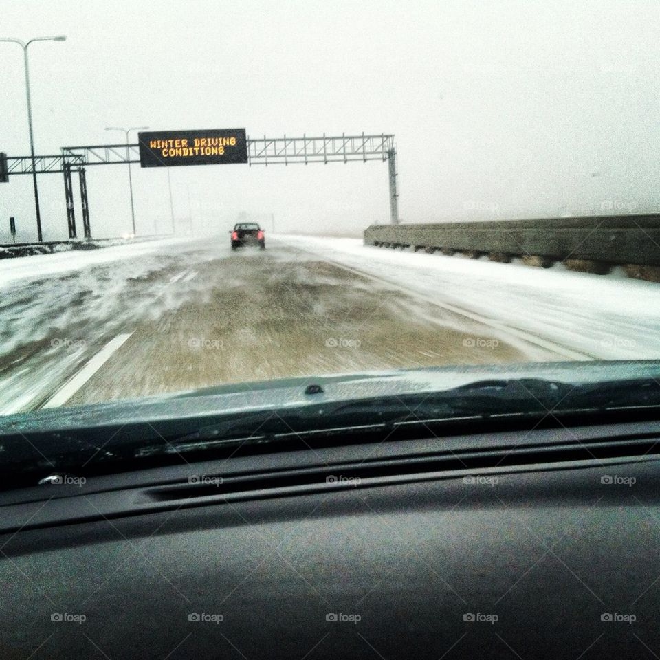 Caution: winter driving conditions