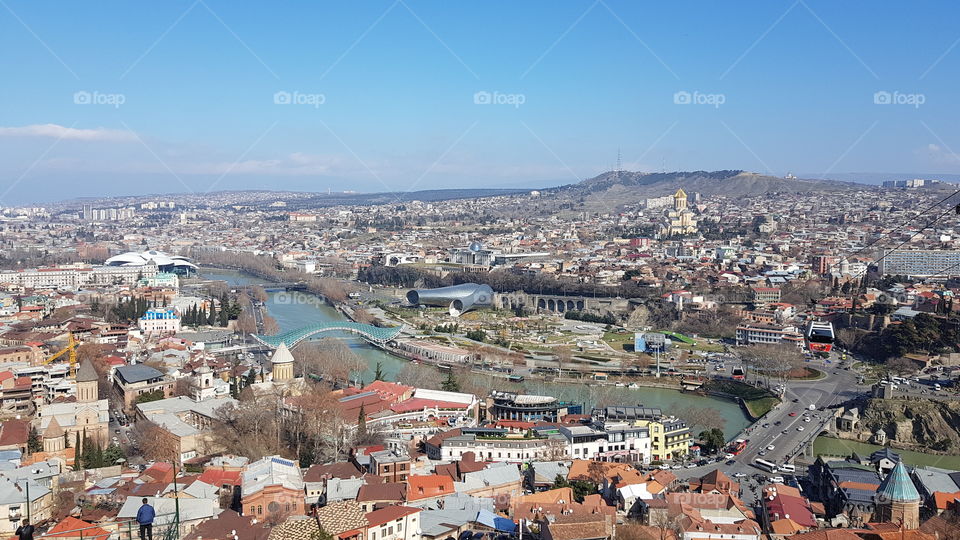 view of the city a mountain