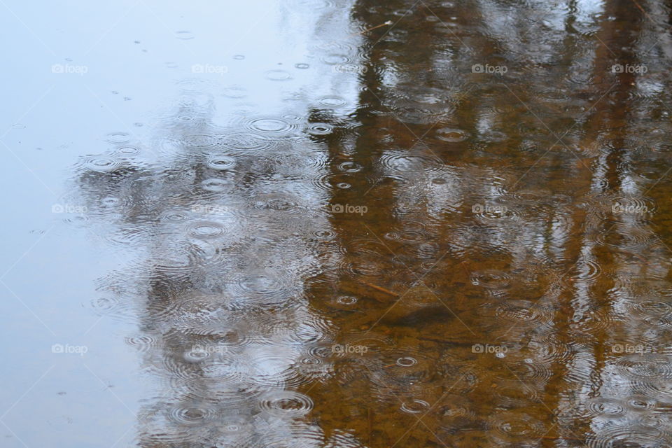 raindrops on water