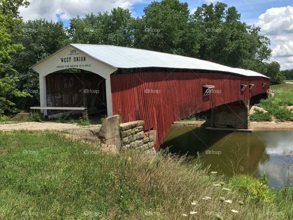 Covered bridge in Parke County, Indiana, the covered bridge capital of the world. 