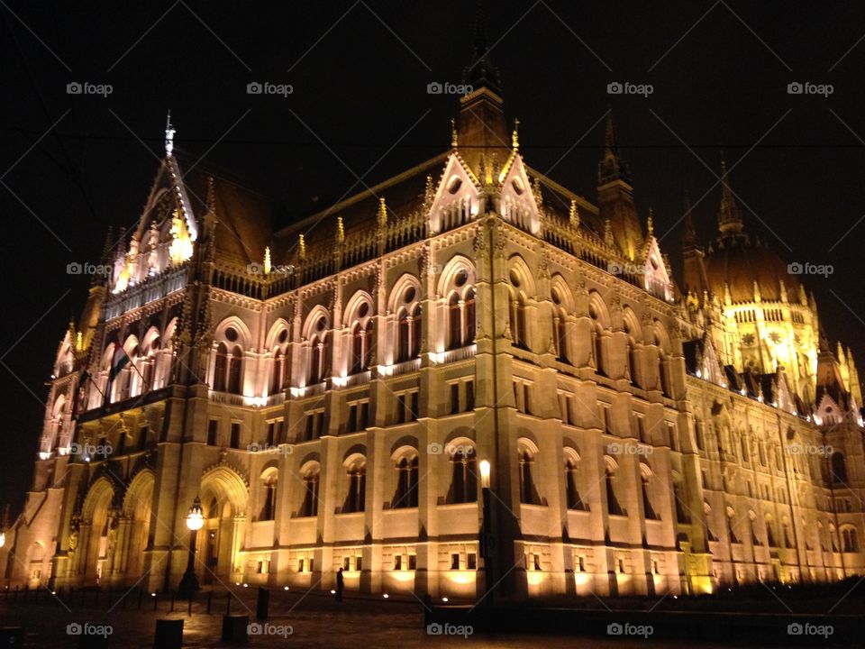 Discovering Christmas Budapest.  Parliament building 