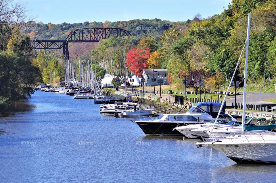 Boats Docked at Marina 