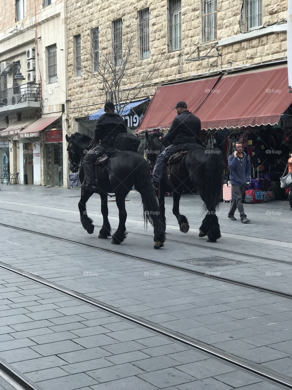 Tourism - Israeli Police protect the streets on Horseback 