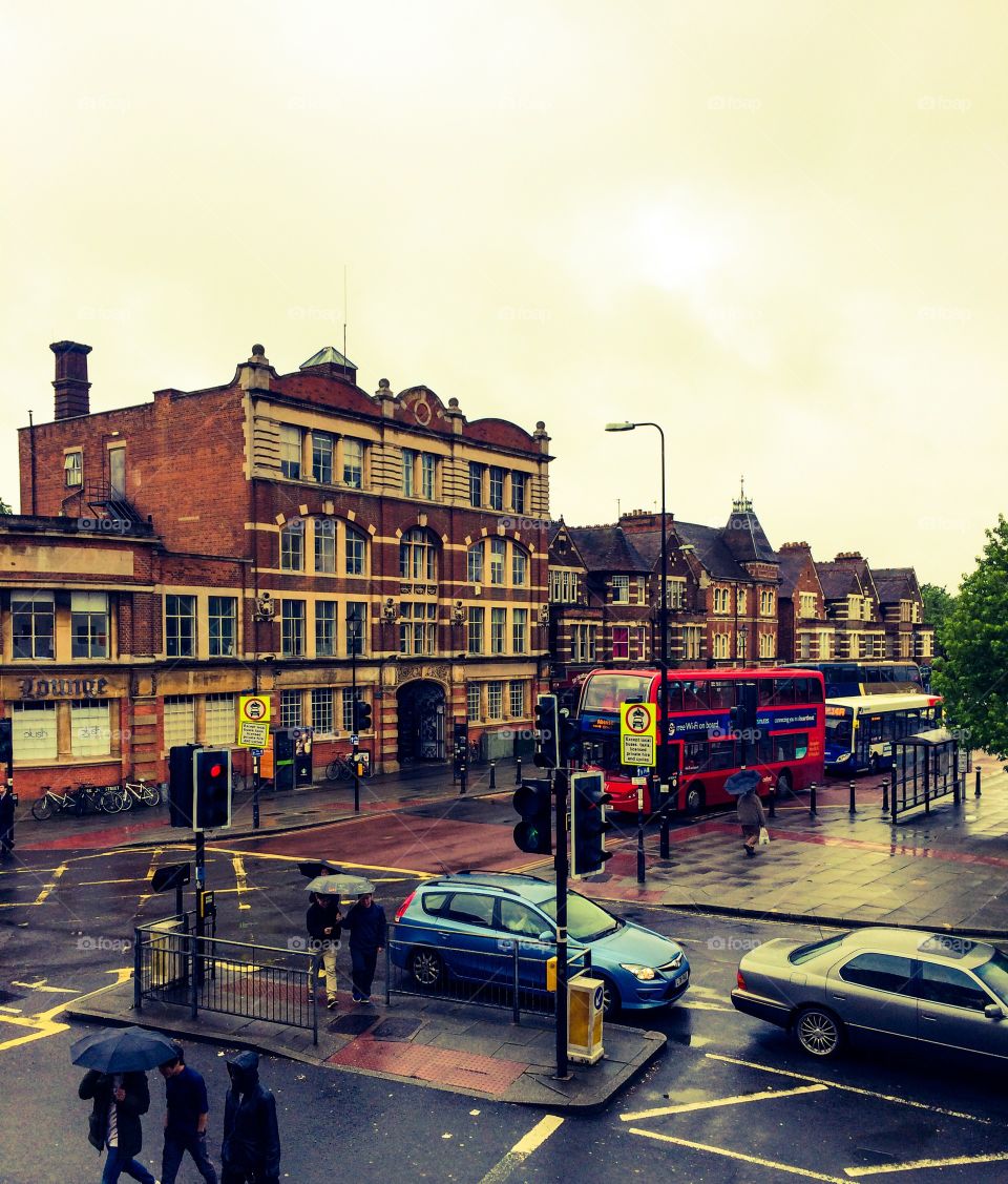 Street view in Oxford. View from hotel in Oxford, England