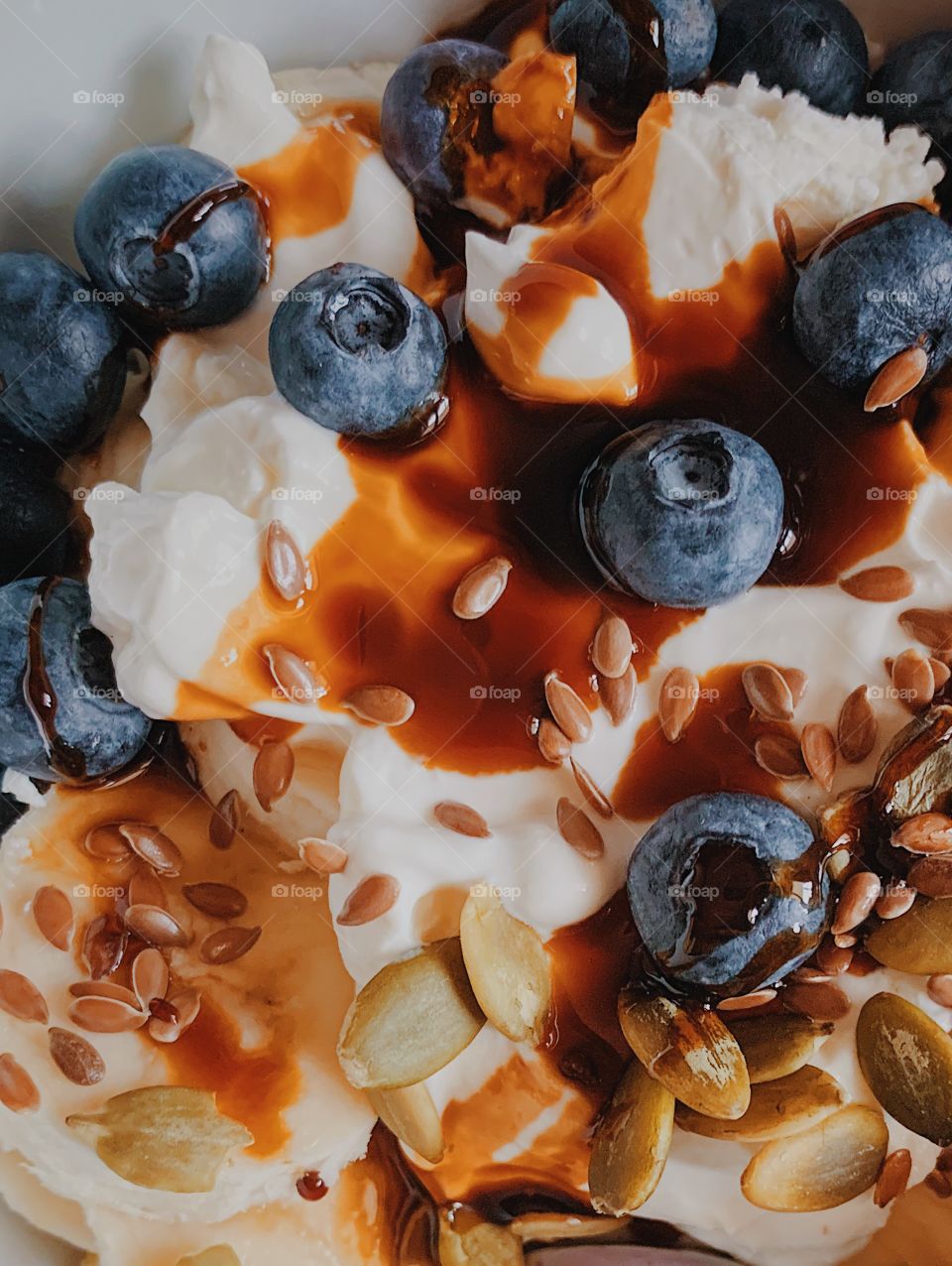 Bowl for breakfast with blueberry 