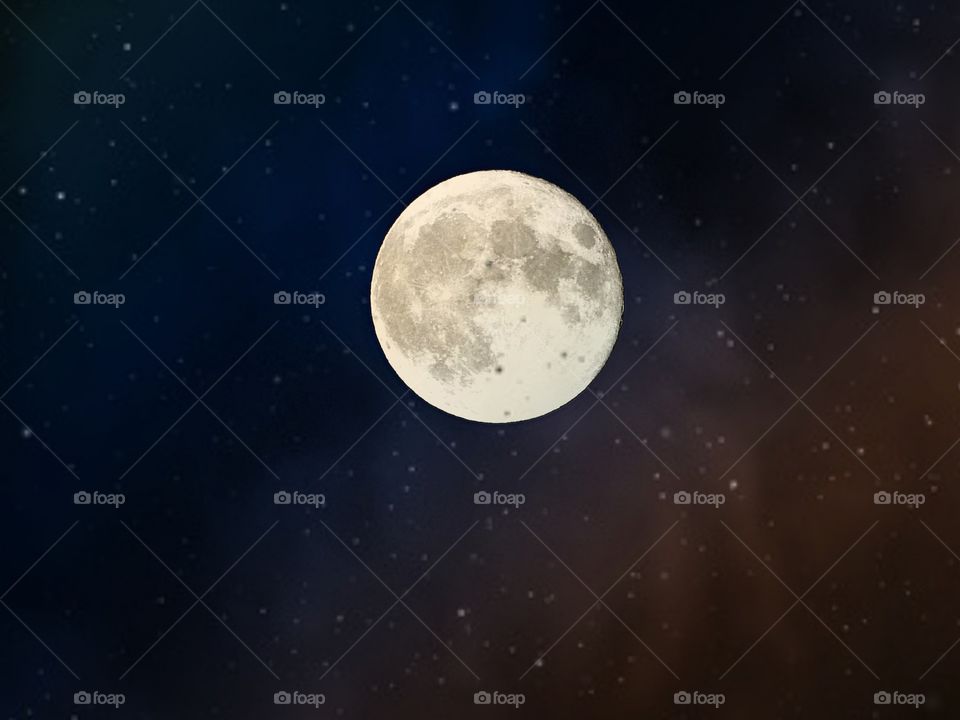 Full moon, stars and sky
