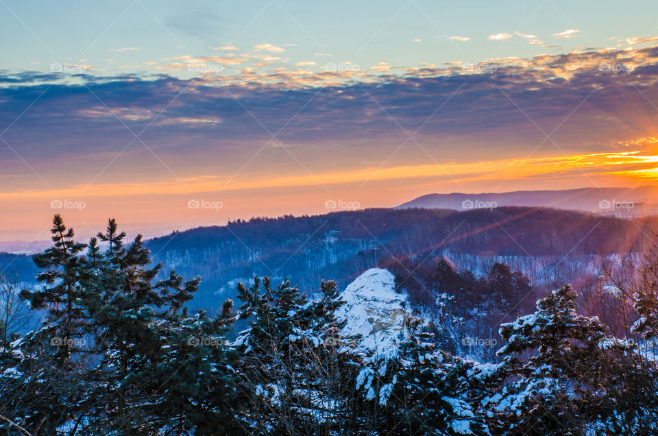 Nature landscape during sunset