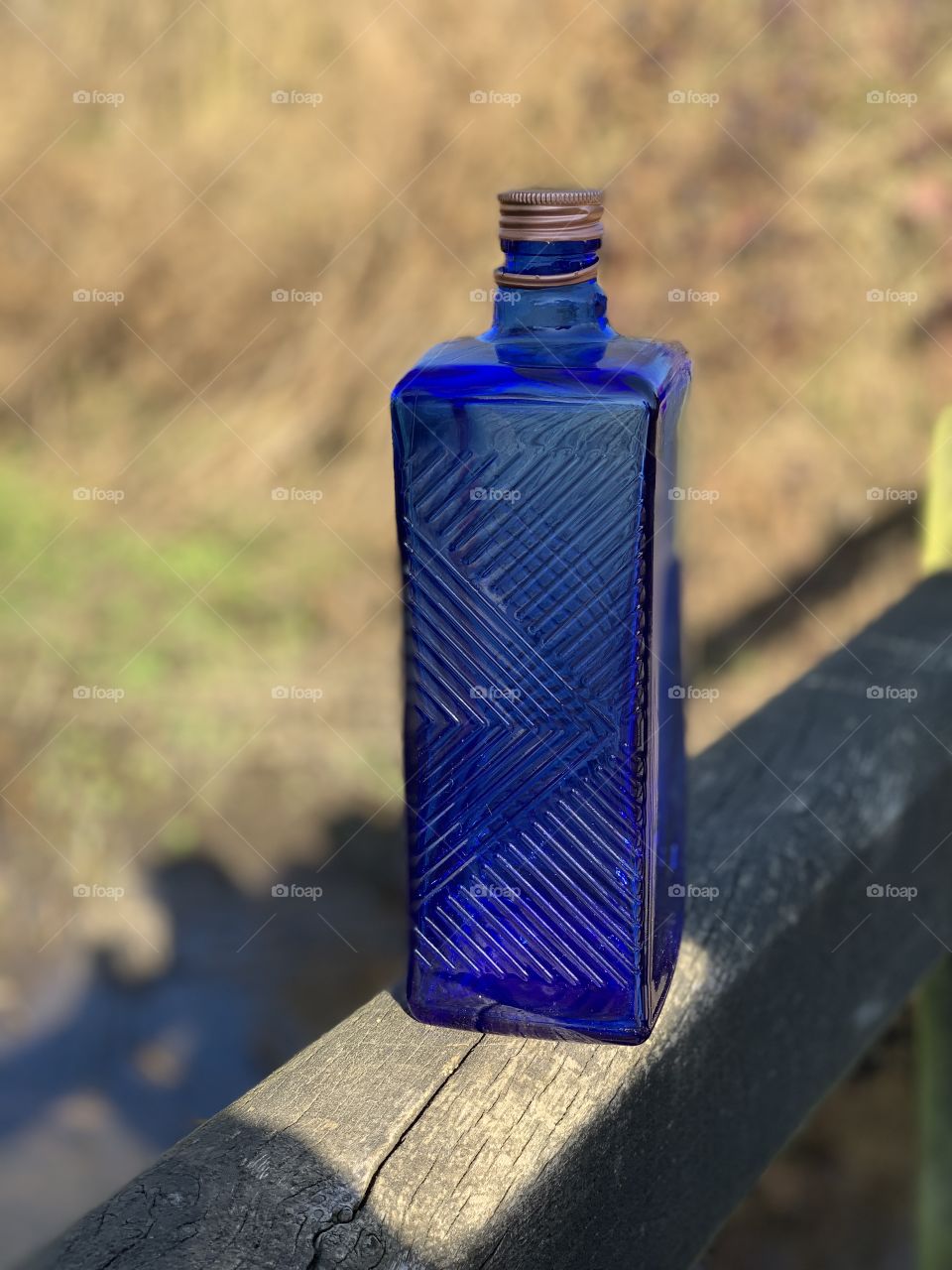 Blue glass bottle 