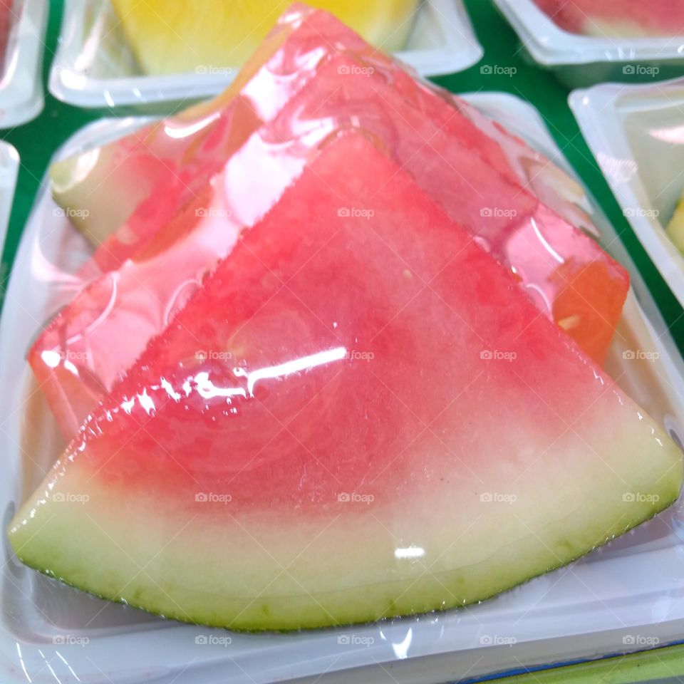 Fresh watermelon on market