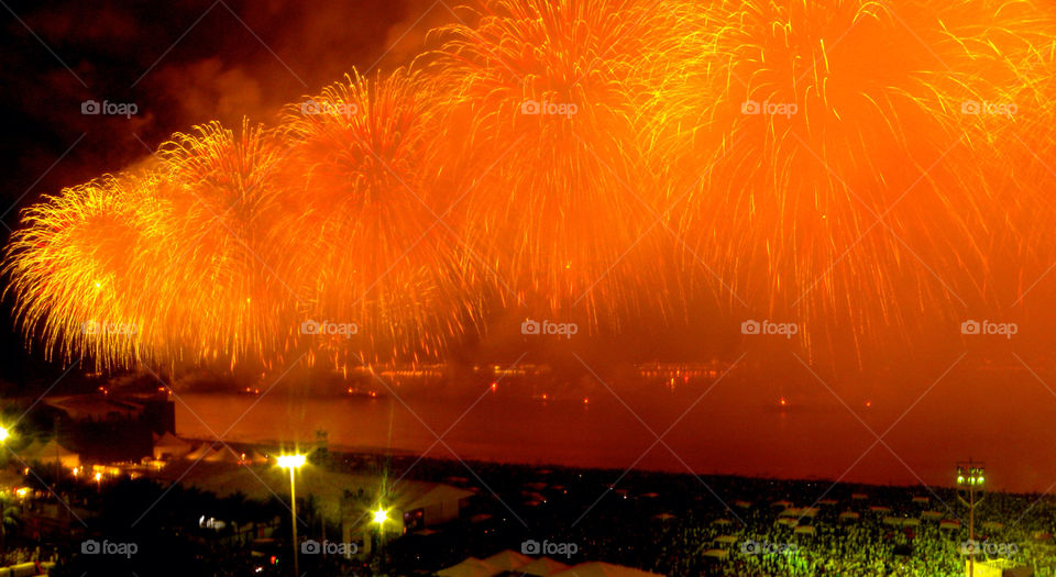 rio fireworks copacabana janeiro by maza