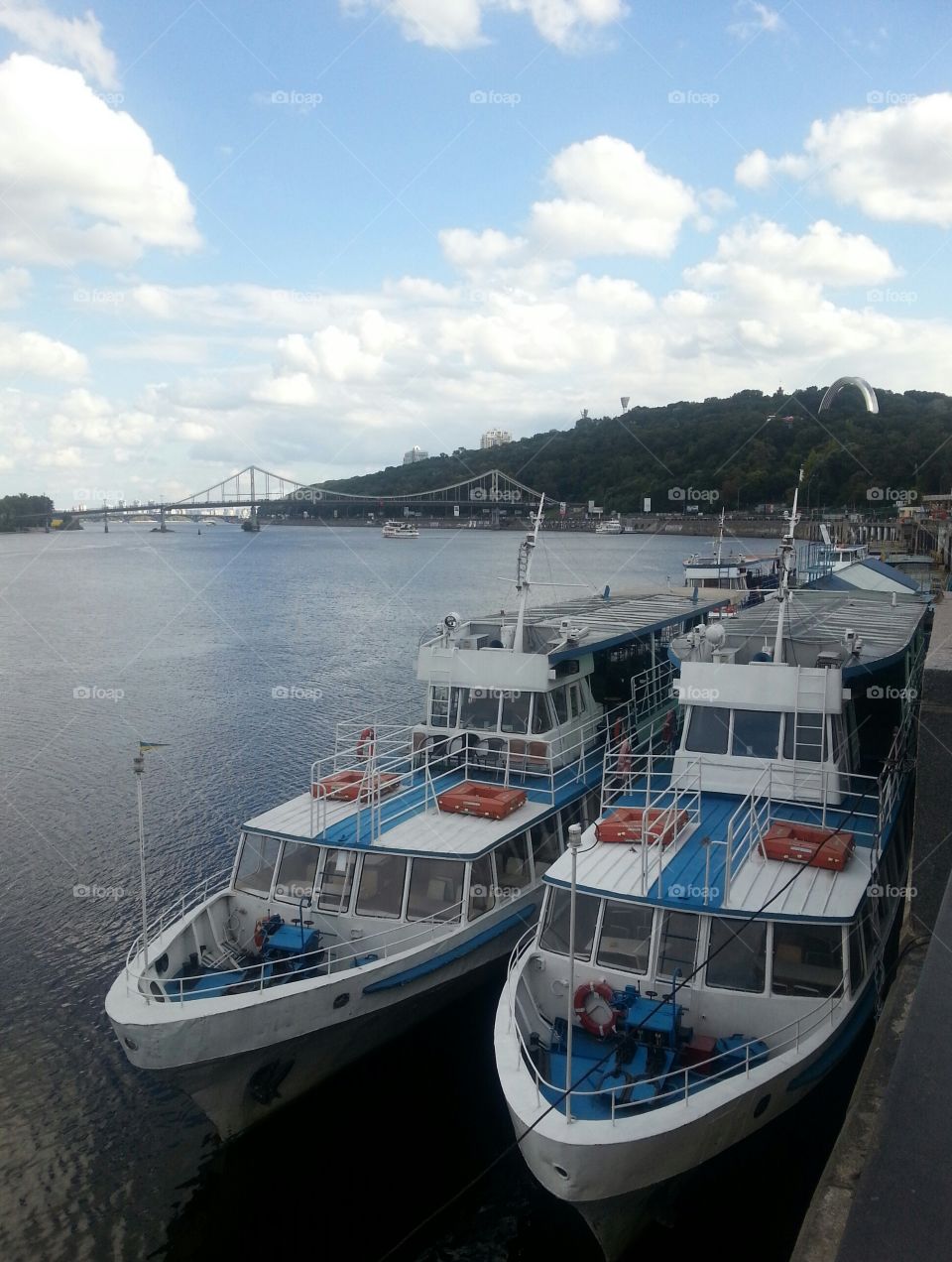 Kiev boats on the dnipro