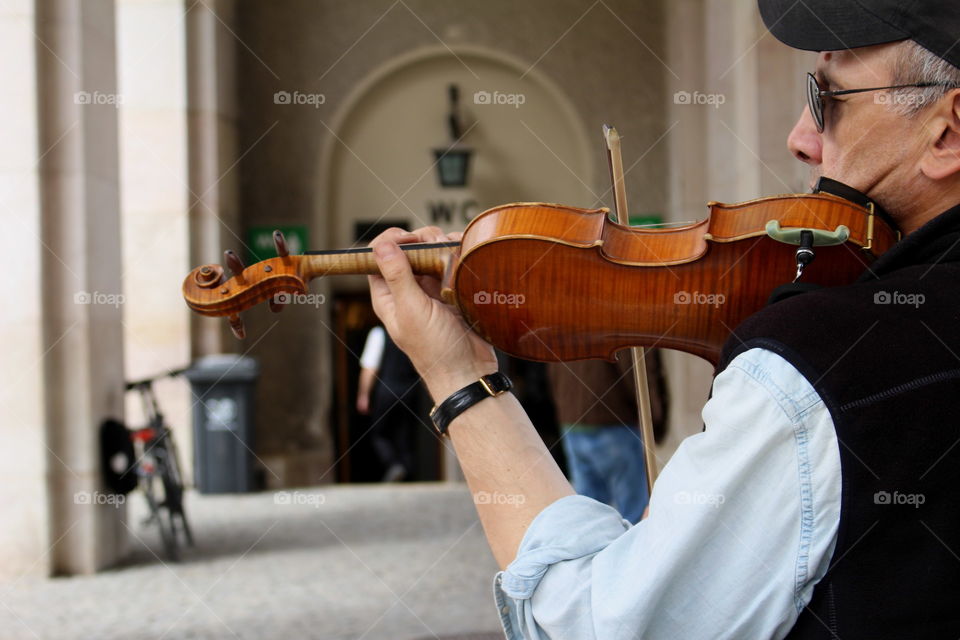 Street musician in Salzburg.