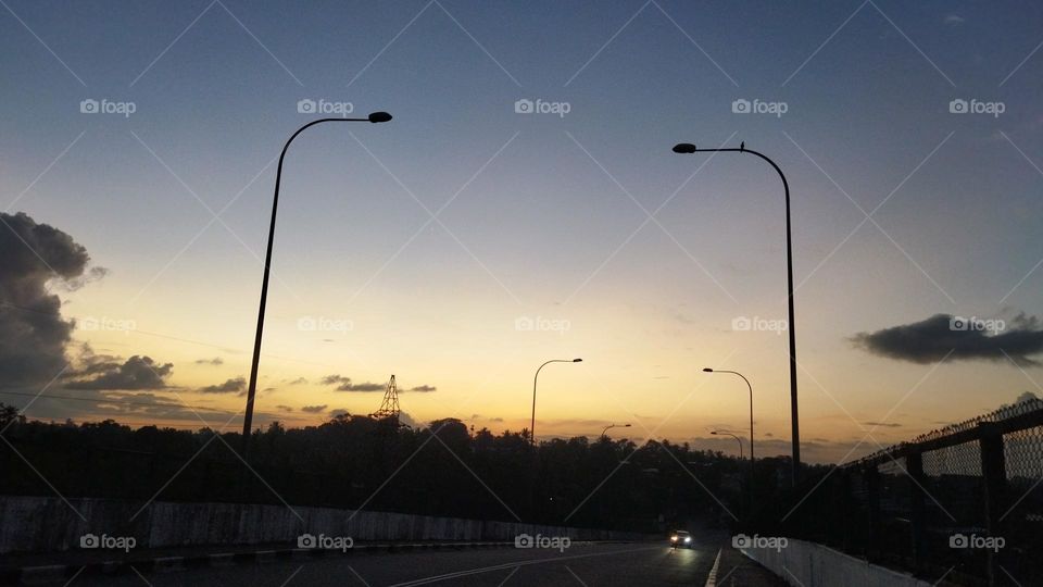 The morning sun is rising