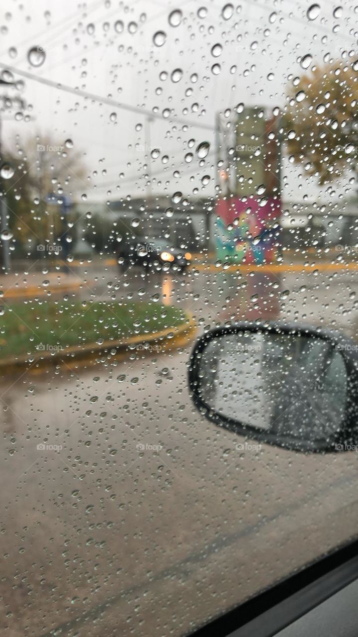 Lluvia Tardecita Gotas Reflejos Espejo