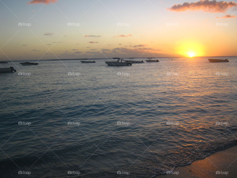 Sunset on the west coast of Mauritius