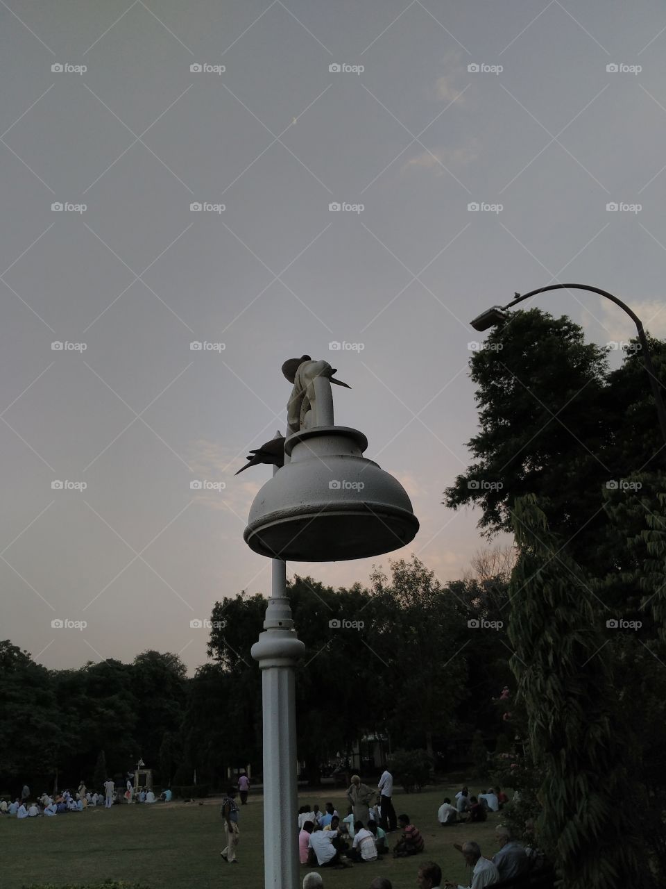 walk around and taking photos in the city garden .