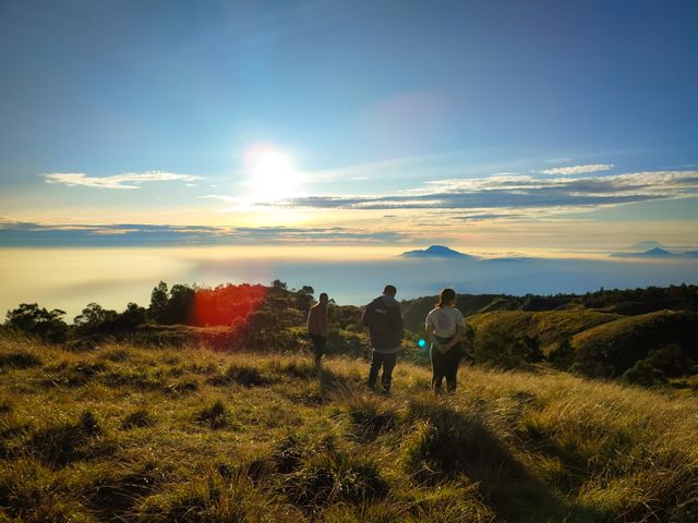 hikers at the top of the mountain.