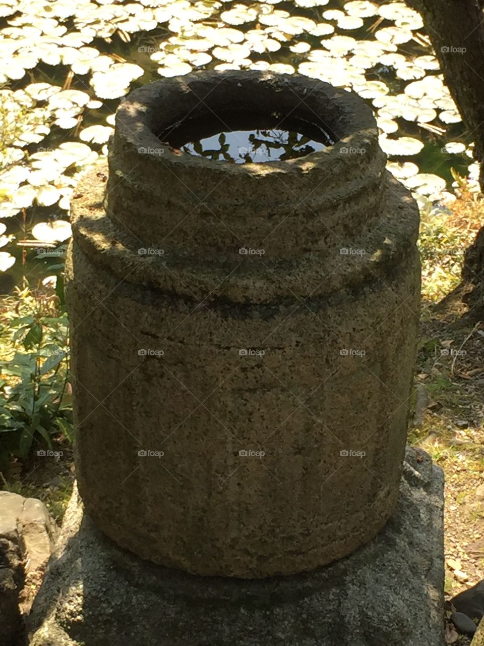 Old barrel at the temple