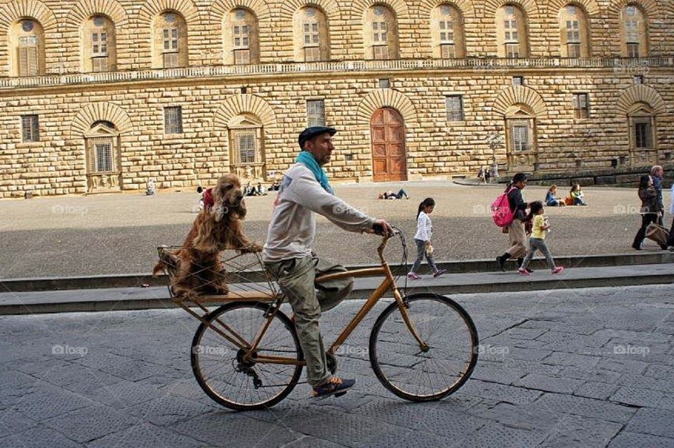 Riding a bike in Florence