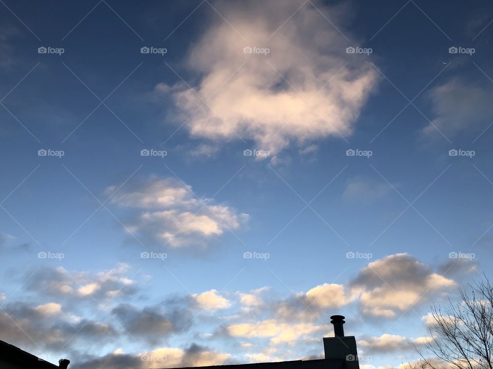 Fluffy clouds in the morning