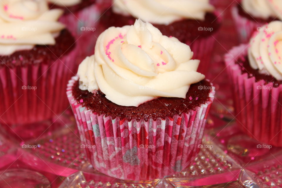 Homemade Red Velvet Cupcakes with Buttercream Frosting 