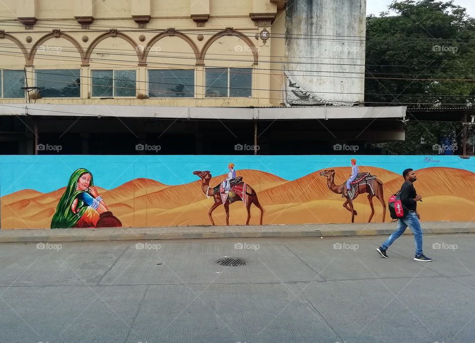 Graffiti | Wall Art | Beautiful Street Wall Painting | Camels Painting