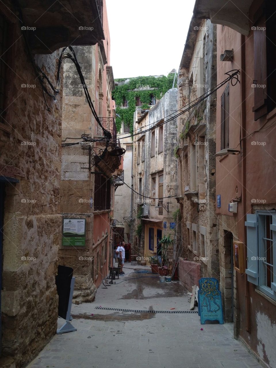 Alley along buildings