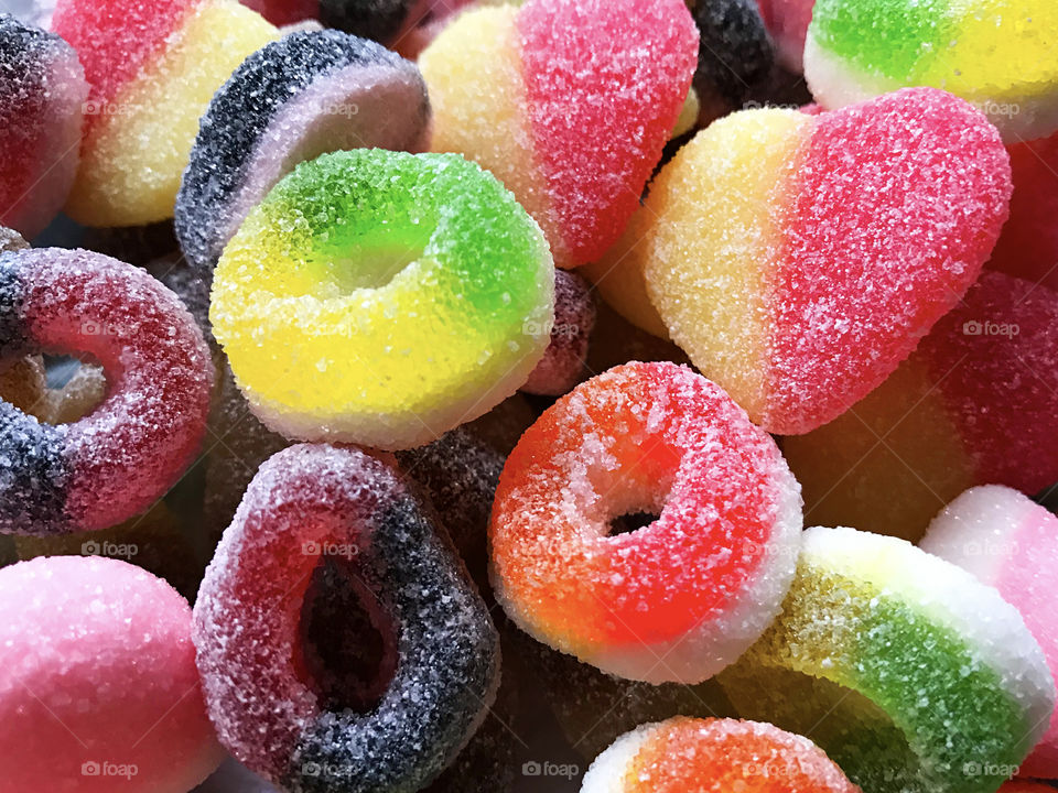 Colorful sugar rubber candies 