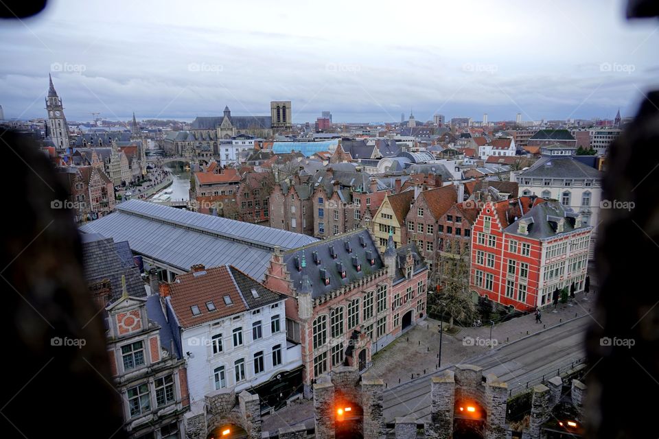 View of the city of Ghent from the Castle of the Counts