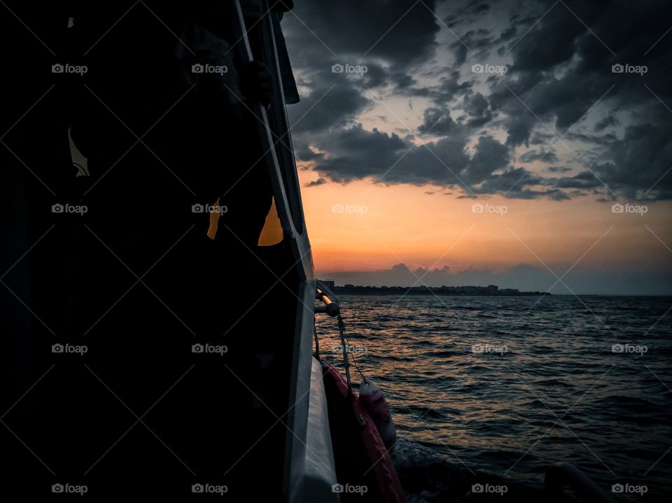 Sailing at sunset