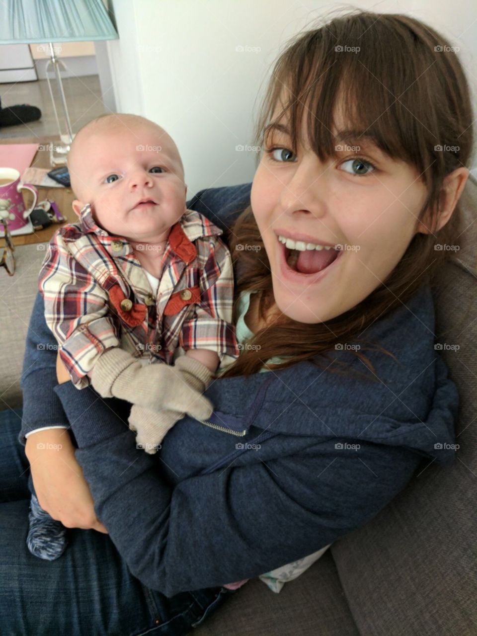 Baby Oliver with his auntie