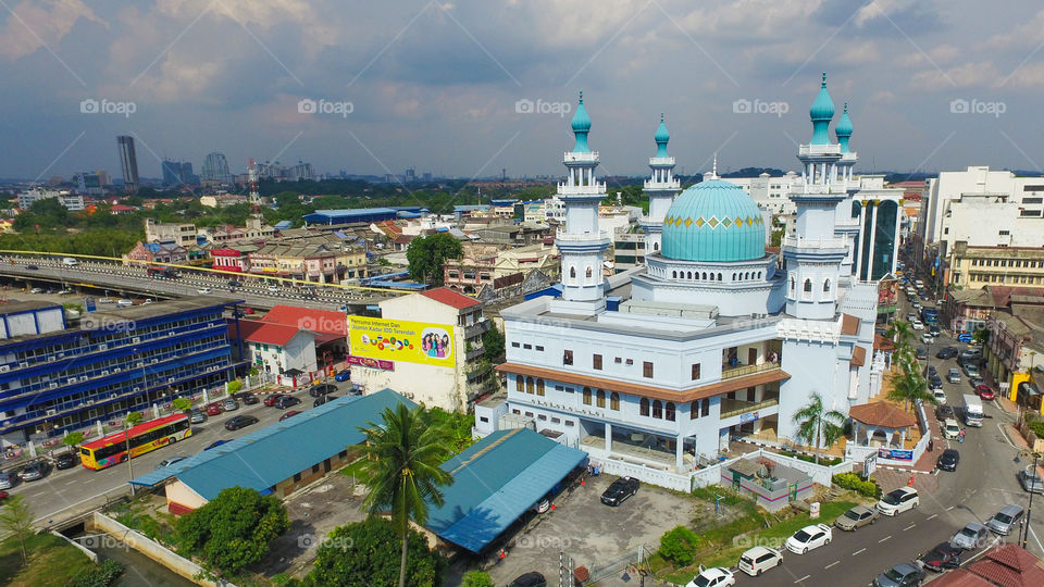 aerial photography of a mosque