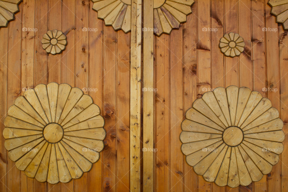 wooden flower door