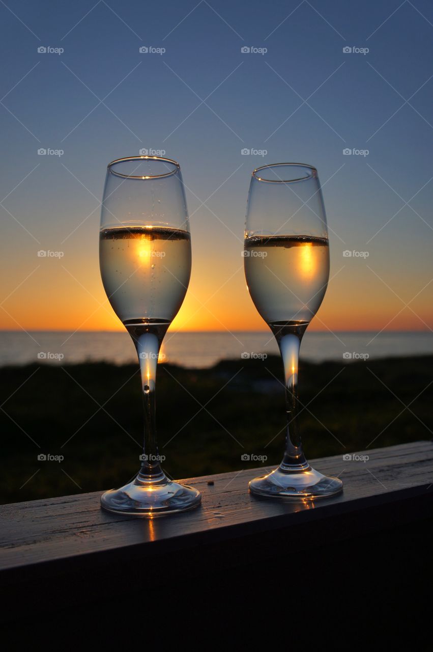 Bubbles in sunset