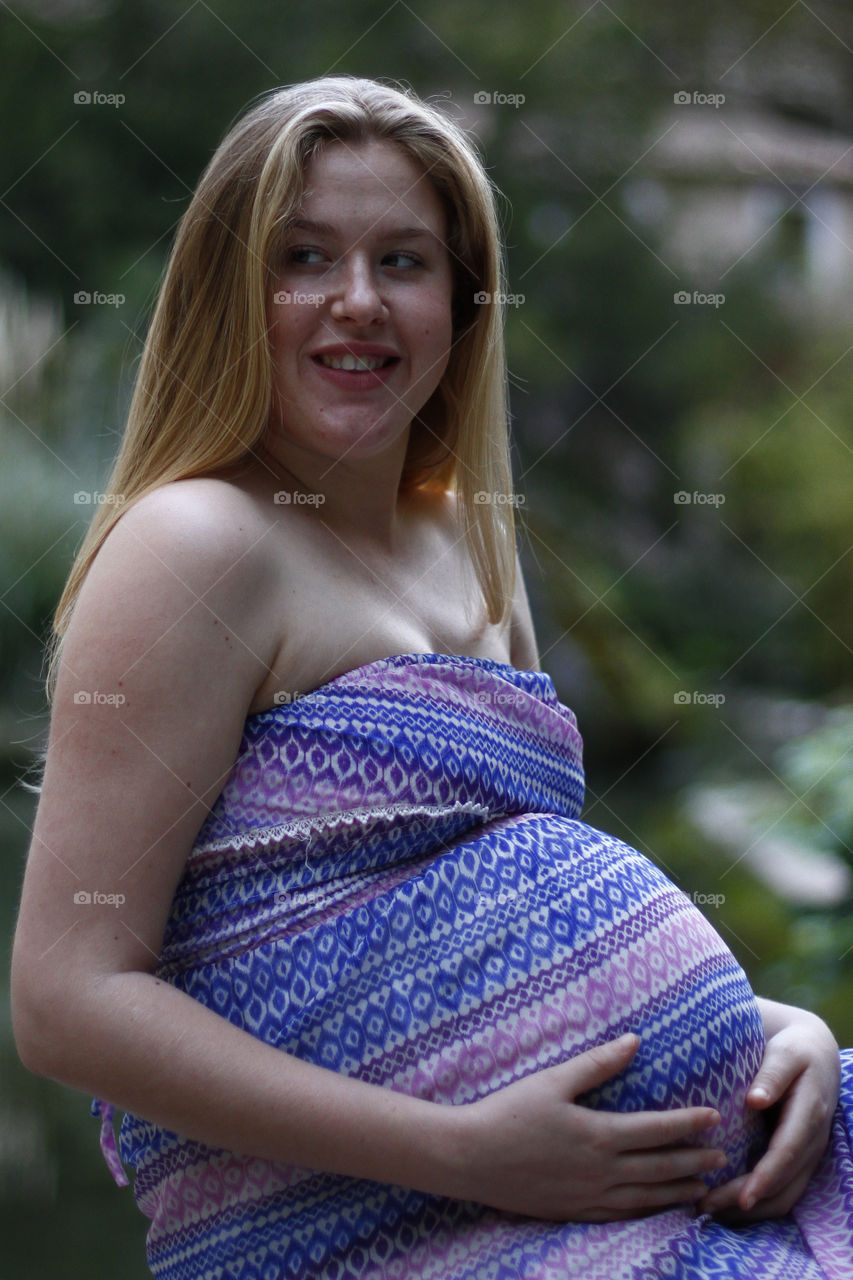 happy pregnant woman