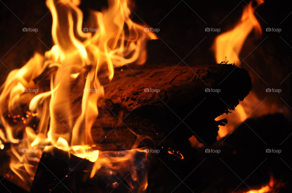 outdoors wood orange fire by refocusphoto