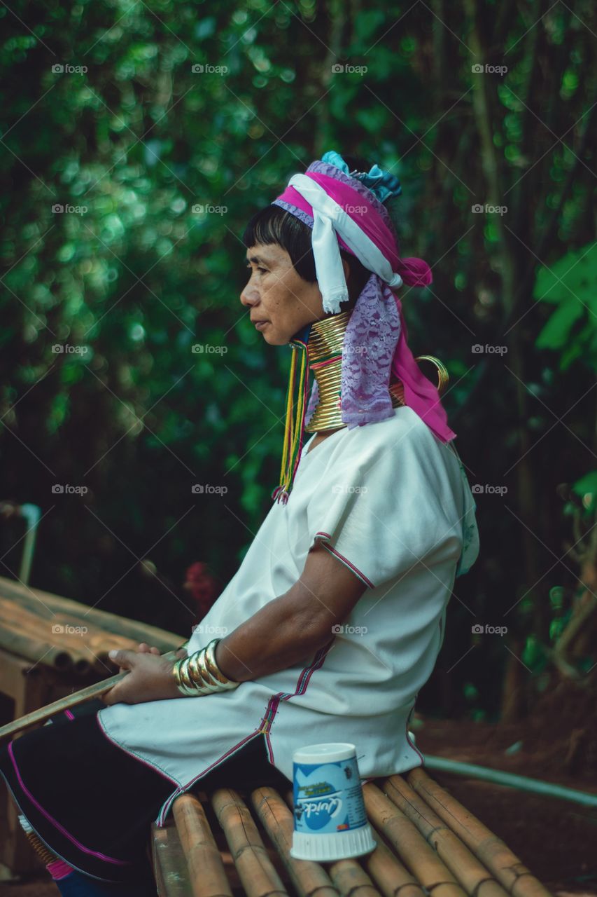 Portrait of padaung woman