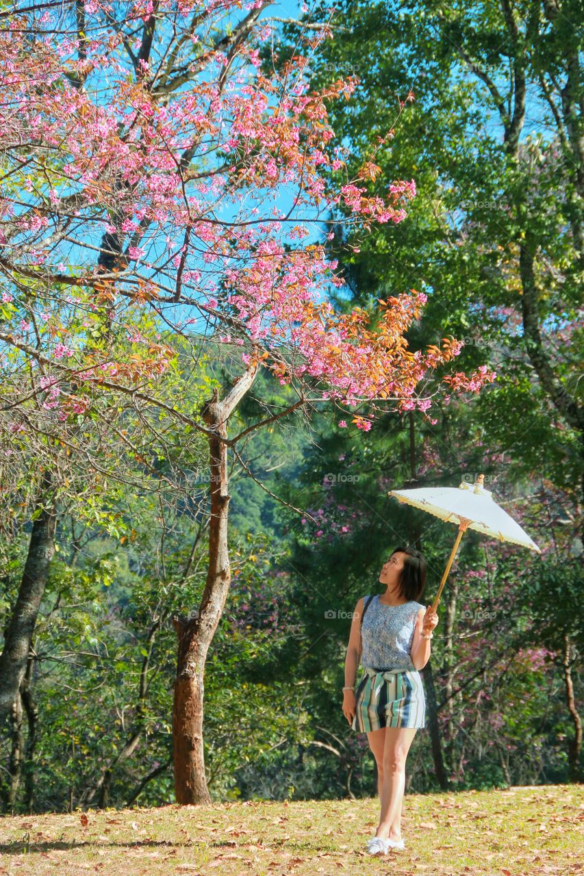 Woman is looking beautiful in spring season.