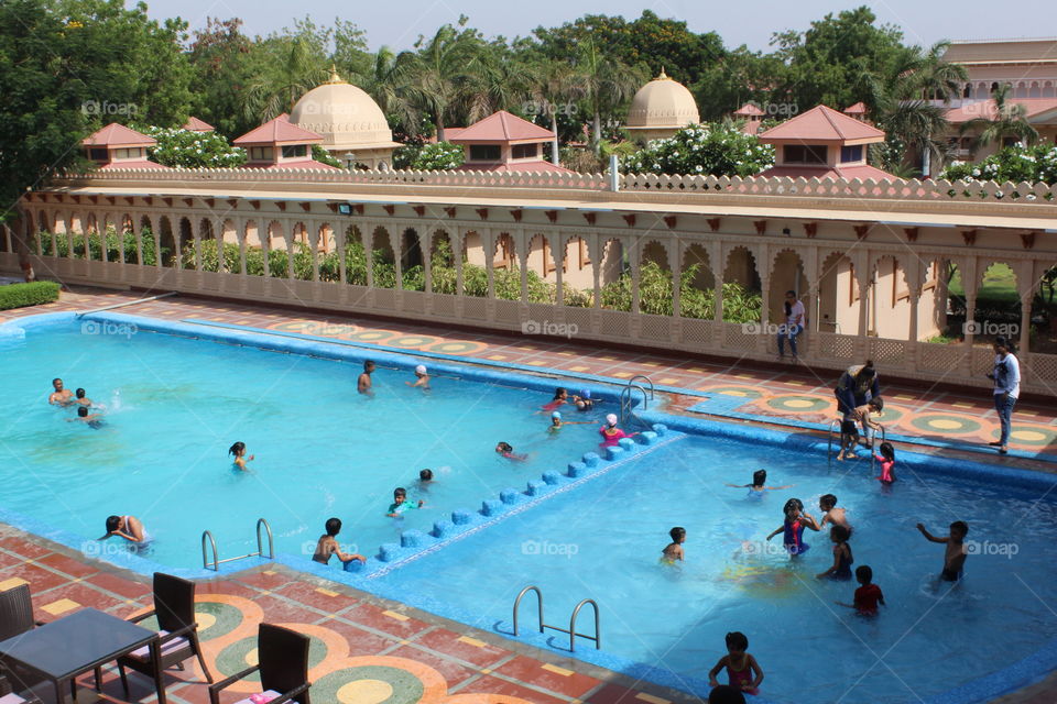 kids in swimming pool