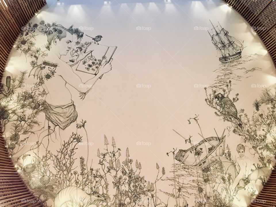 Unique design on ceiling- City of Perth Library