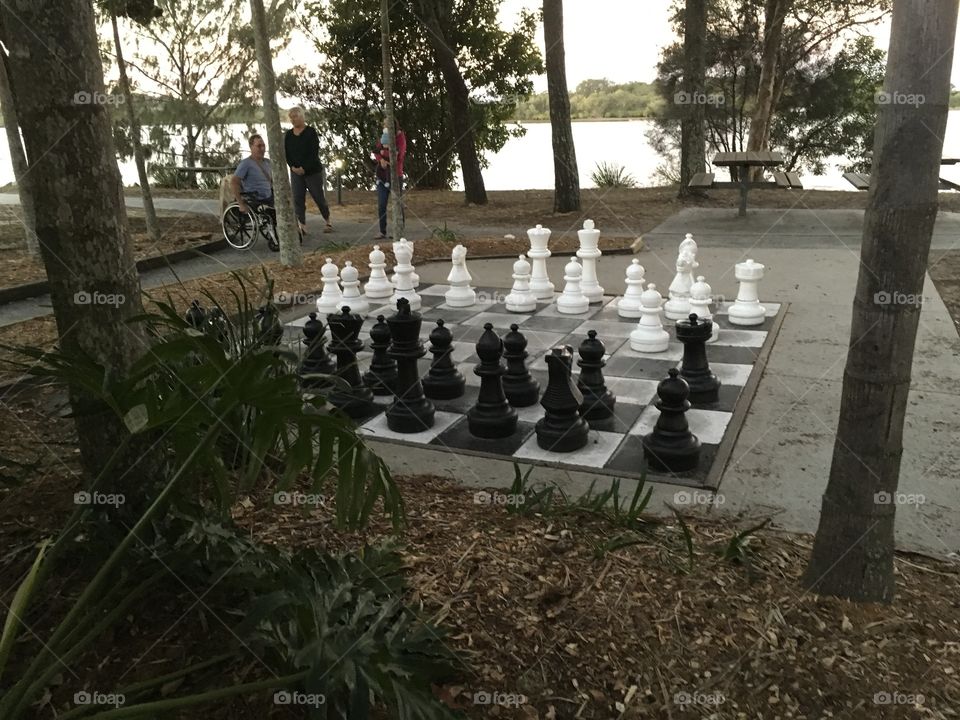 Chessboard outside 