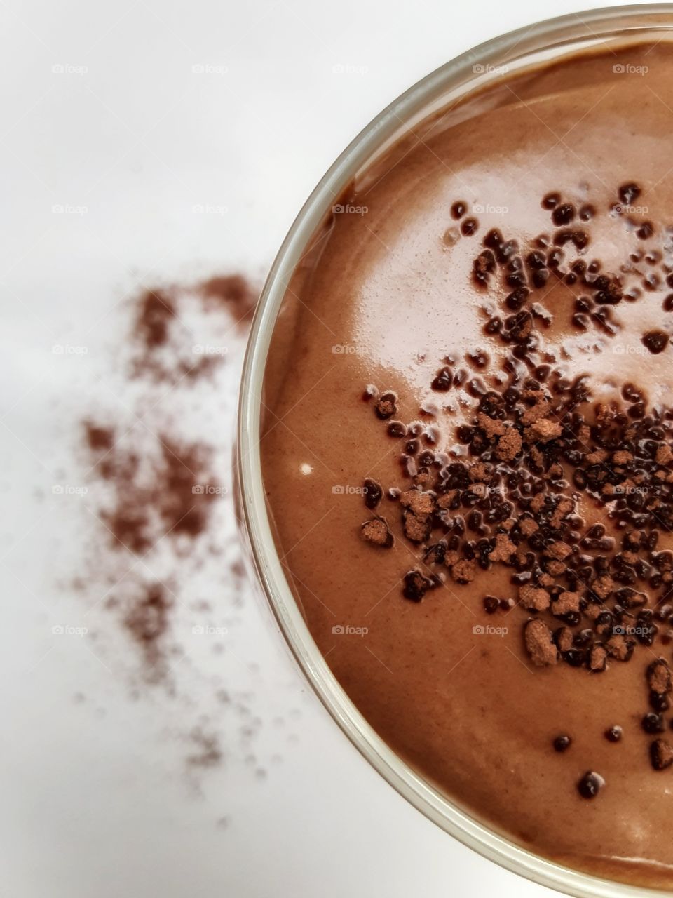 whipped cocoa with milk and ice