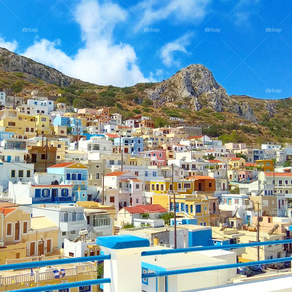 Beautiful village Olympos on Greek Island Karpathos