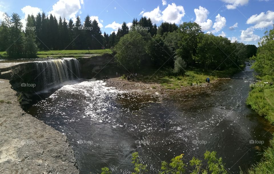 A waterfall panorama