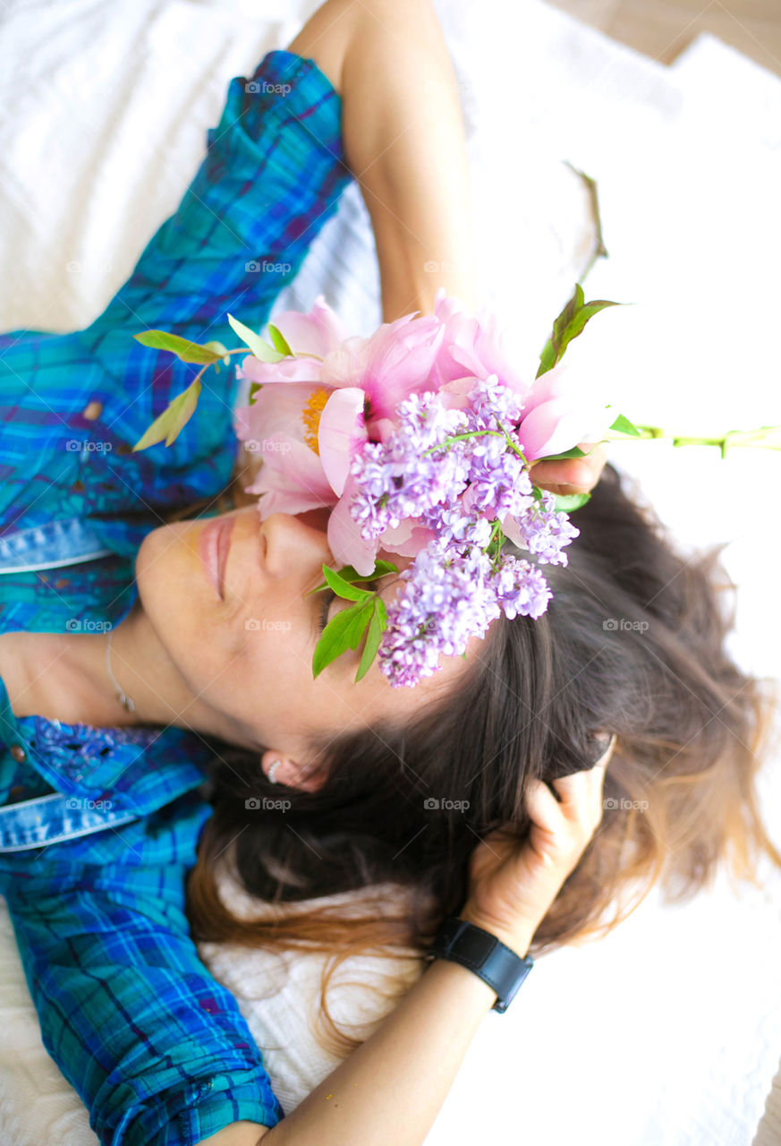 Flowers and girl 