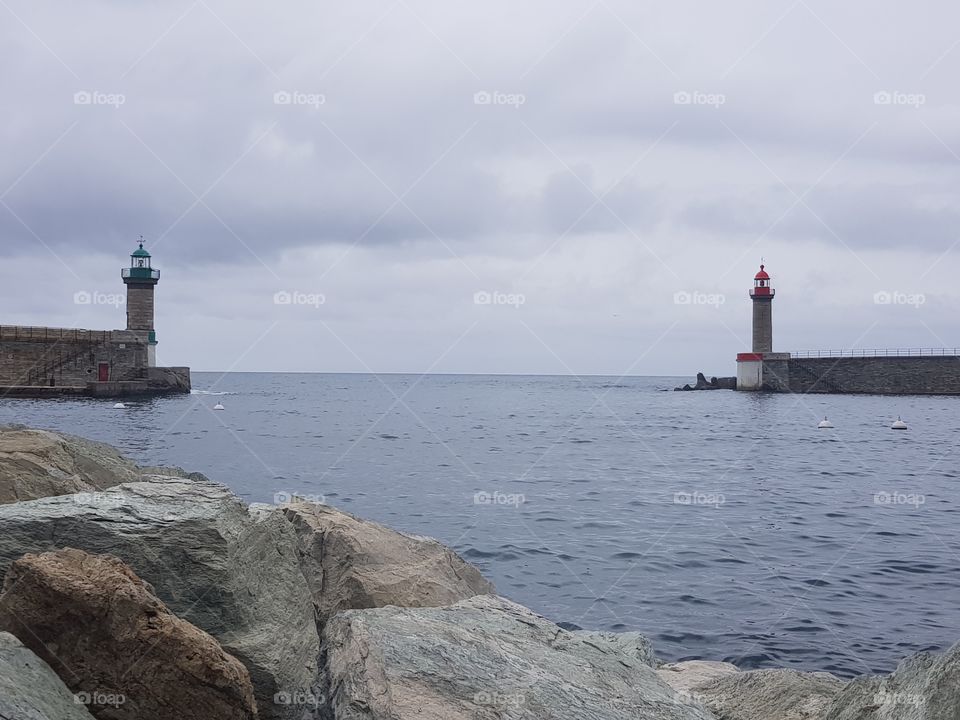 Lighthouse, Water, Sea, No Person, Seashore