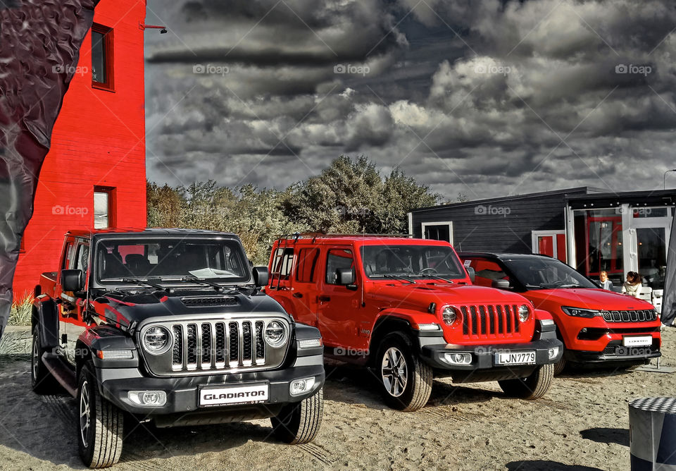 Cars in red