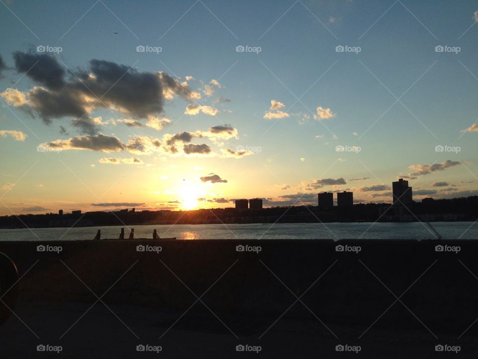 NY Hudson River Sunset
